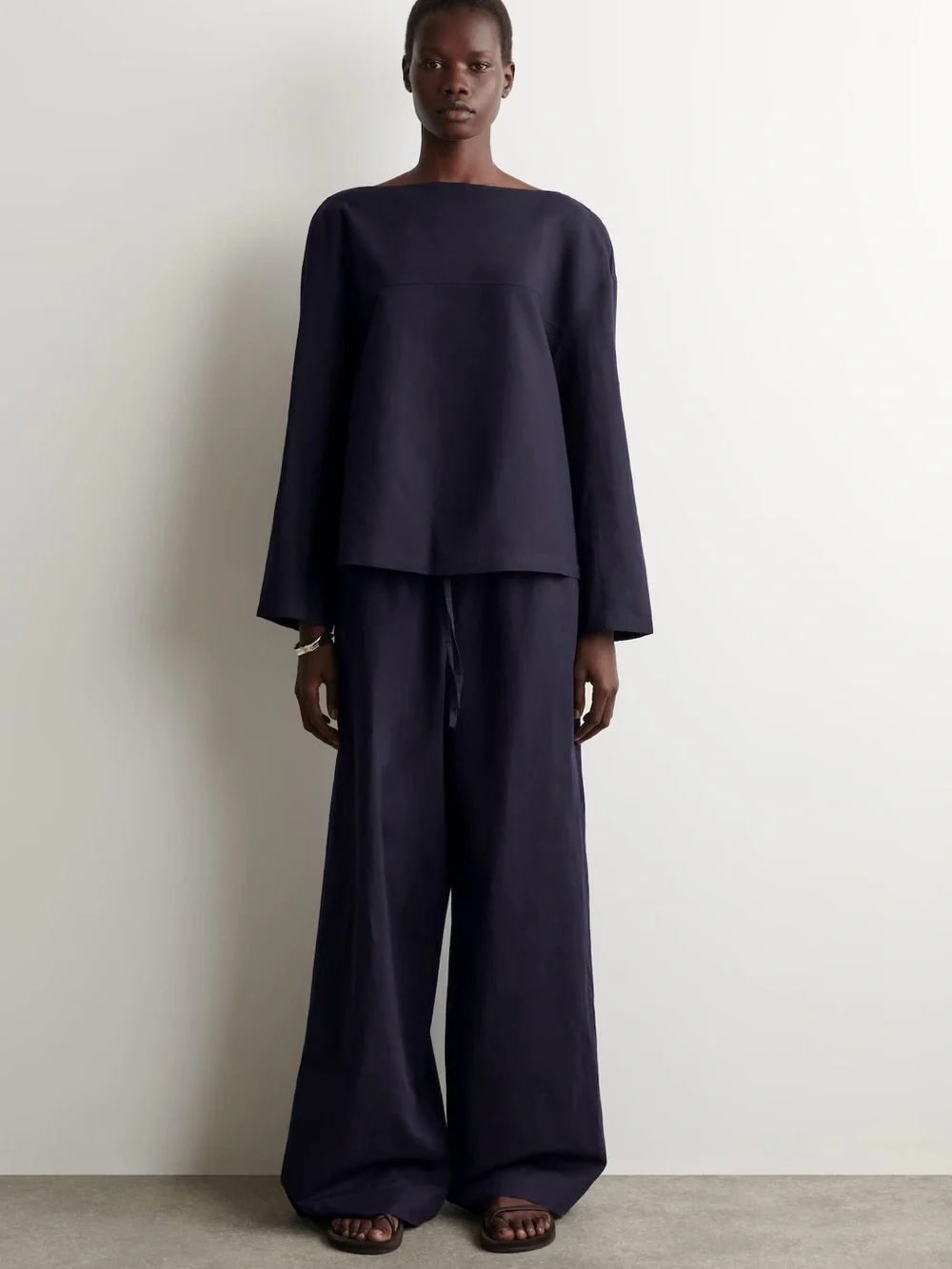 NWT (size 2) COS WIDE-LEG LINEN DRAWSTRING PANTS